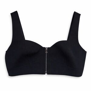 BCBGMAXAZRIA Black Structured Zip Bralette Bustier M